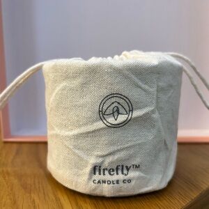 Firefly Candle Co. Cream Drawstring Bag new vanilla Santal scent